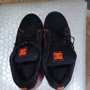 DC Men's Black and Orange Sneakers